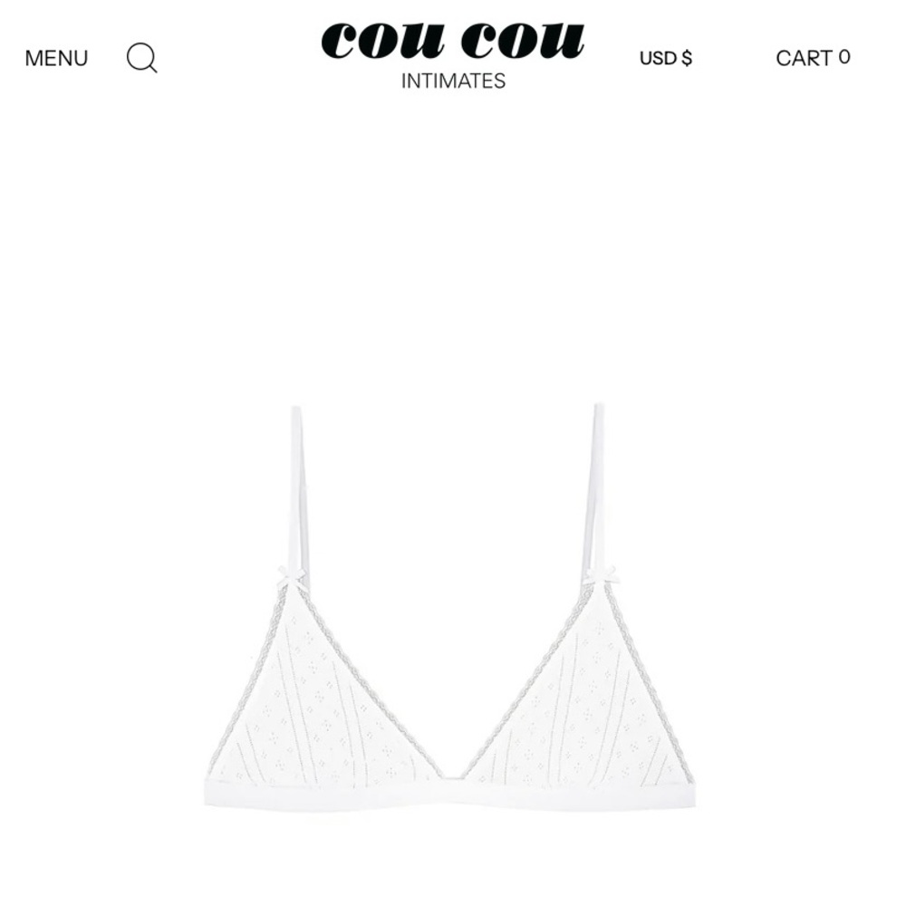 Cou Cou Intimates The Triangle Pointelle Bralette XS